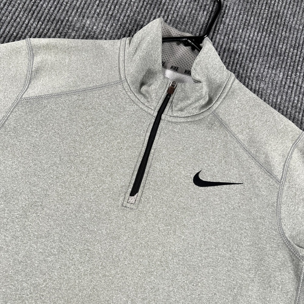 Nike Therma Fit Pullover Mens Medium Gray Long Sleeve Mock Neck Golf Active